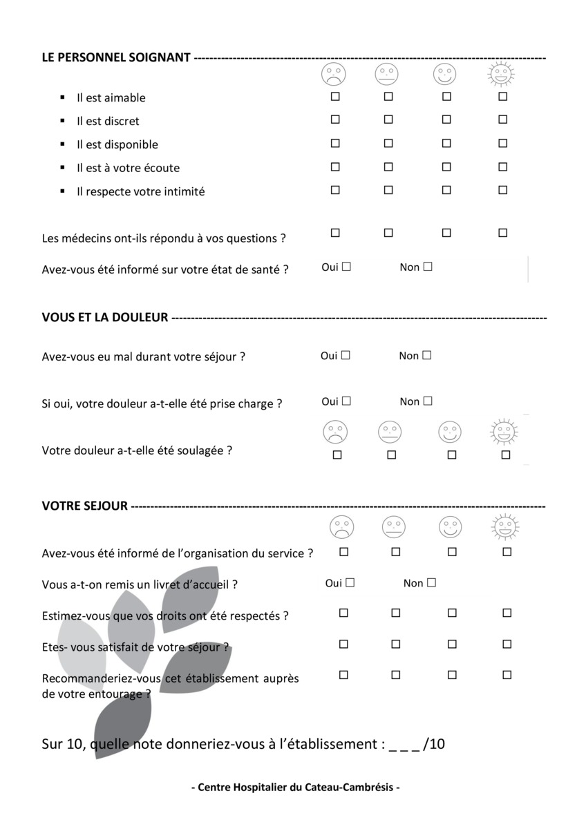 Modèle De Questionnaire De Satisfaction  Avpress